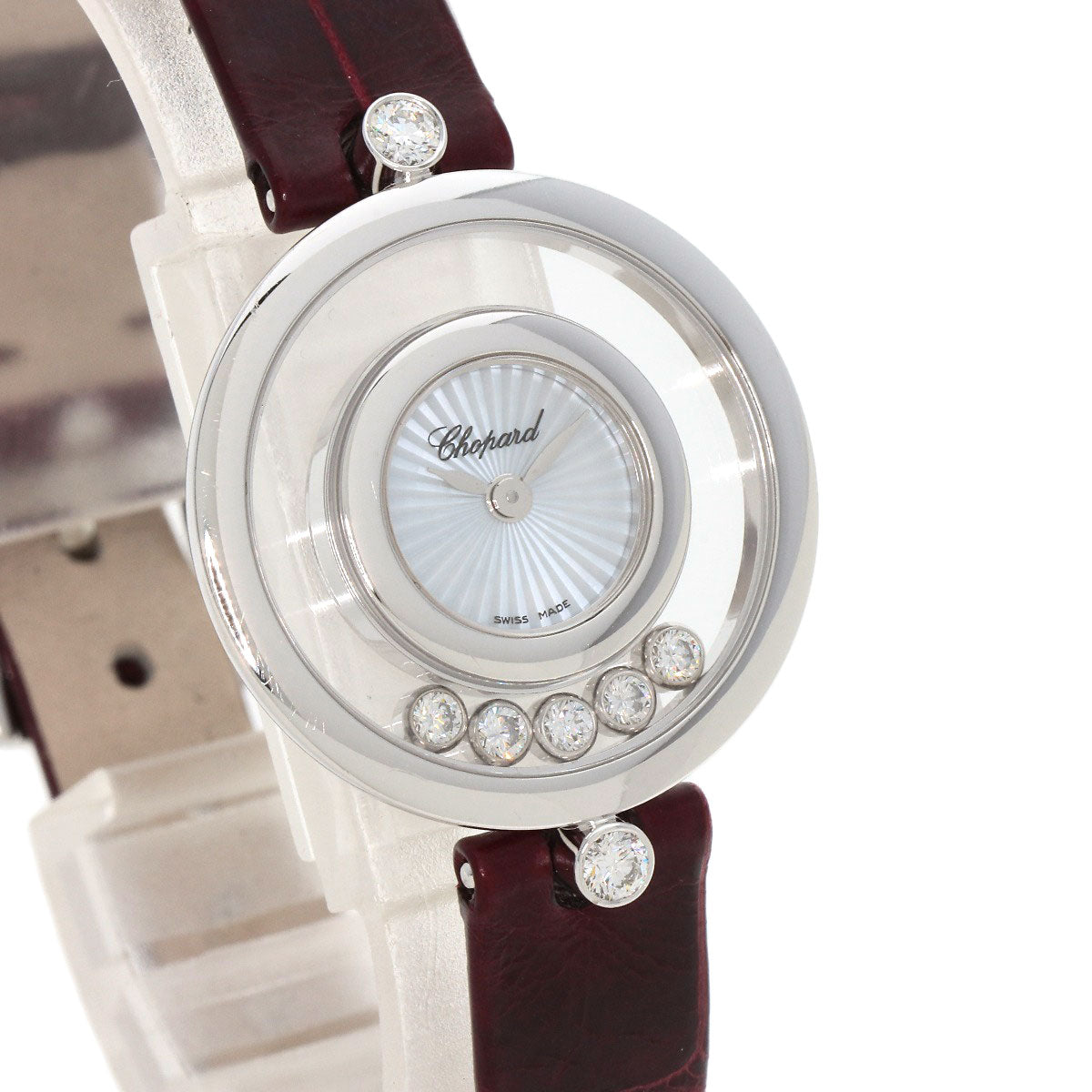 Chopard Happy diamond icon Watches 209415-1001 K18 White Gold/Leather Ladies