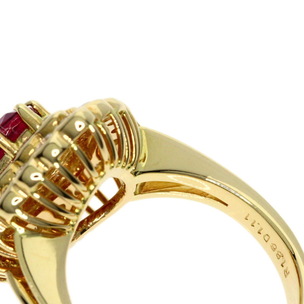 1.86ct Ruby Diamond Ring K18 Yellow Gold 6.9g　Ladies