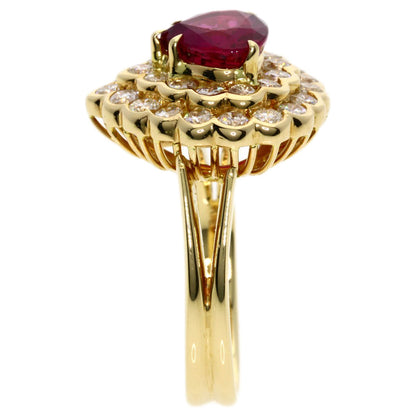 1.86ct Ruby Diamond Ring K18 Yellow Gold 6.9g　Ladies
