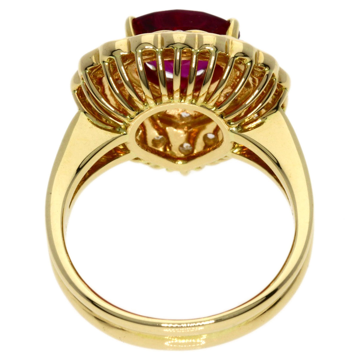 1.86ct Ruby Diamond Ring K18 Yellow Gold 6.9g　Ladies