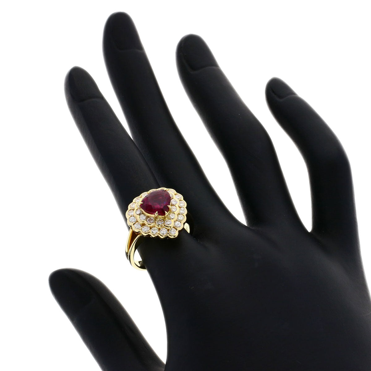 1.86ct Ruby Diamond Ring K18 Yellow Gold 6.9g　Ladies