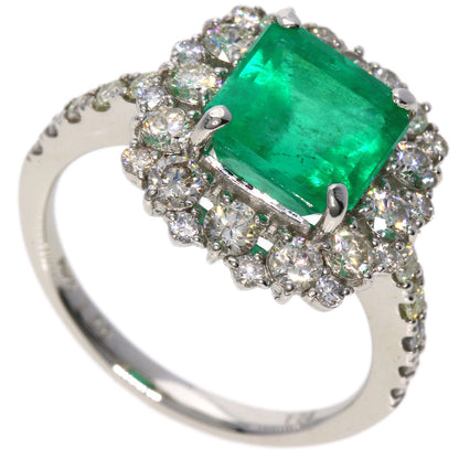 2.69ct Emerald Diamond Ring Platinum PT950 5.6g　Ladies