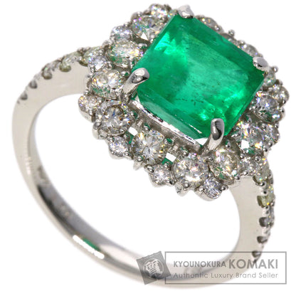 2.69ct Emerald Diamond Ring Platinum PT950 5.6g　Ladies