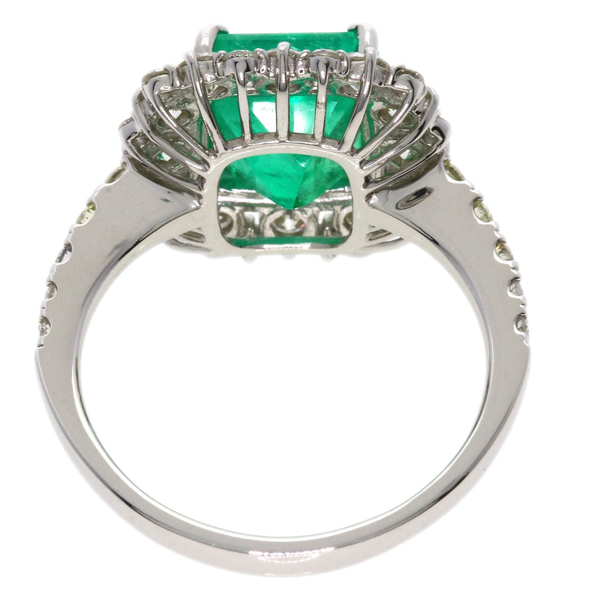 2.69ct Emerald Diamond Ring Platinum PT950 5.6g　Ladies