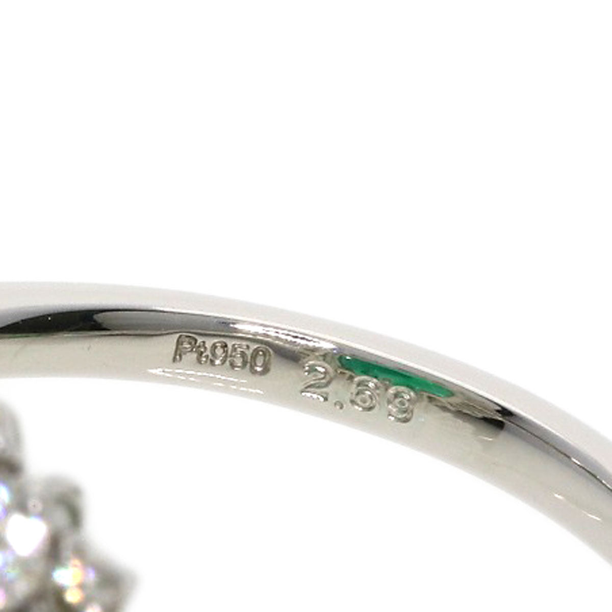 2.69ct Emerald Diamond Ring Platinum PT950 5.6g　Ladies