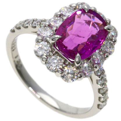 2.021ct Pink Sapphire Diamond Ring Platinum PT900 5.8g　Ladies