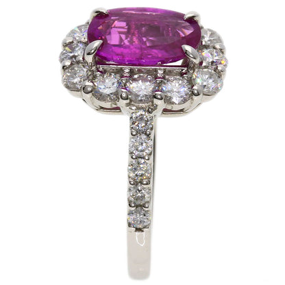2.021ct Pink Sapphire Diamond Ring Platinum PT900 5.8g　Ladies