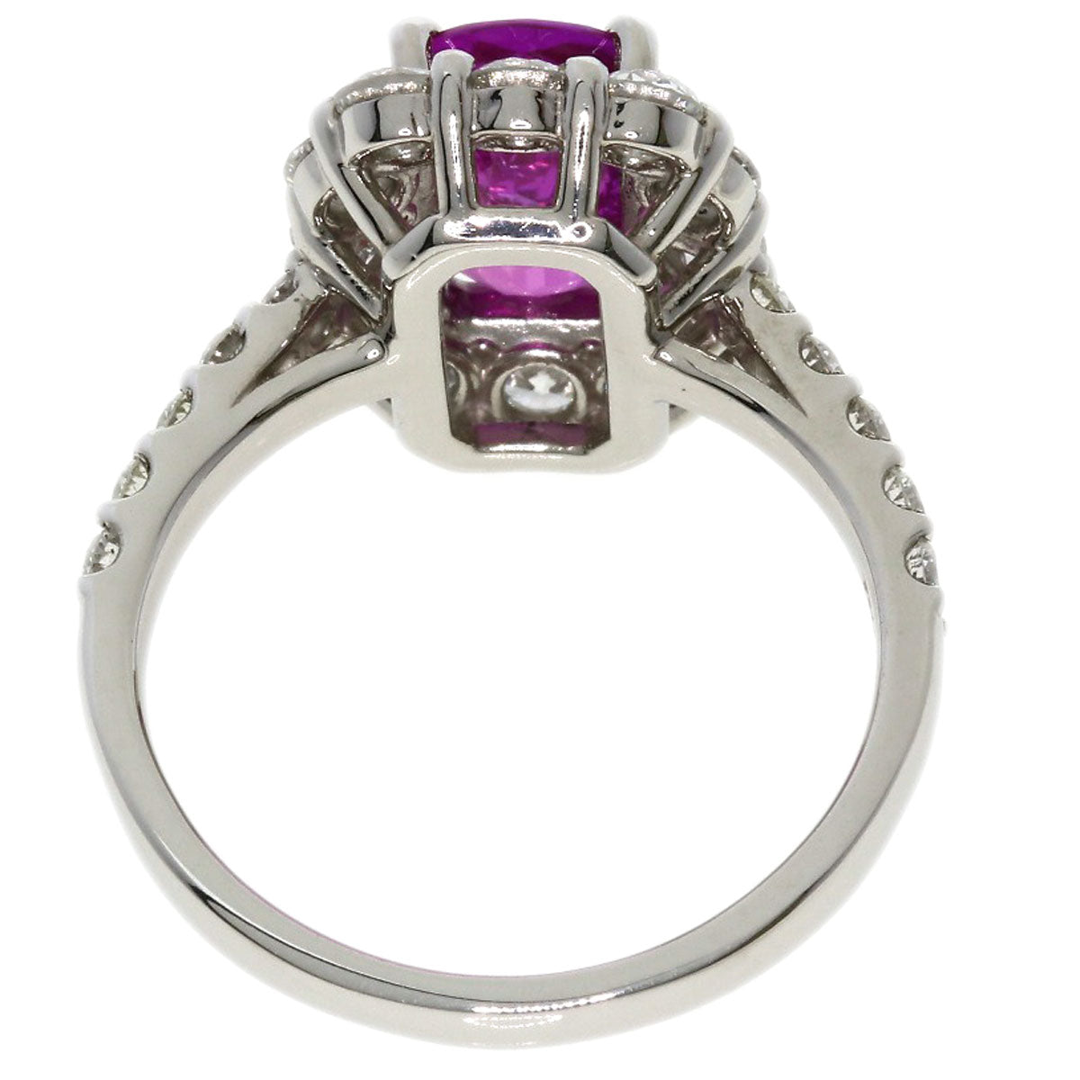2.021ct Pink Sapphire Diamond Ring Platinum PT900 5.8g　Ladies