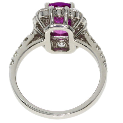 2.021ct Pink Sapphire Diamond Ring Platinum PT900 5.8g　Ladies