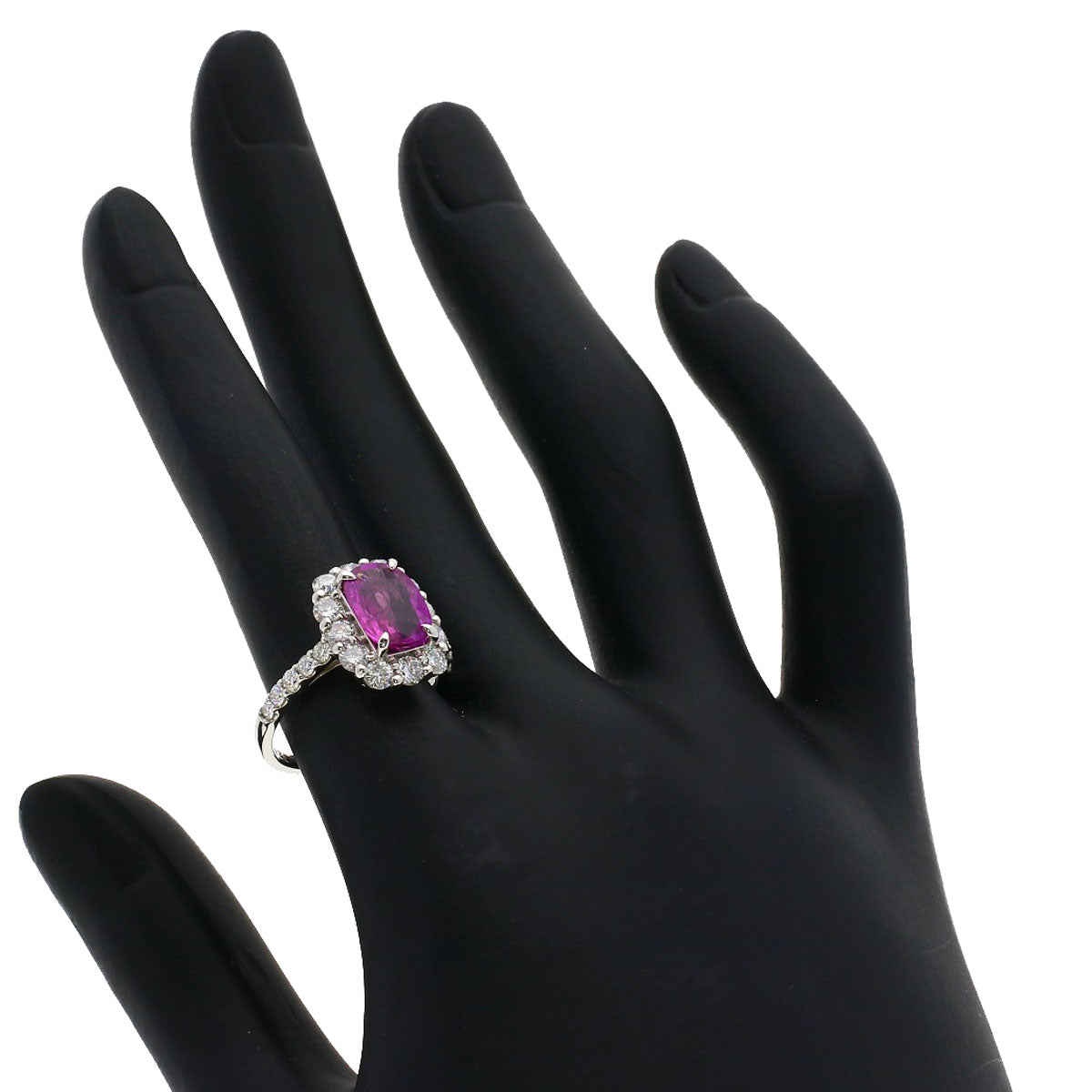 2.021ct Pink Sapphire Diamond Ring Platinum PT900 5.8g　Ladies