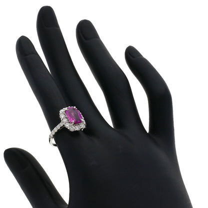 2.021ct Pink Sapphire Diamond Ring Platinum PT900 5.8g　Ladies