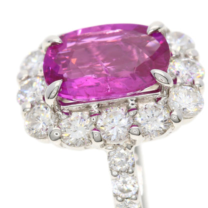 2.021ct Pink Sapphire Diamond Ring Platinum PT900 5.8g　Ladies