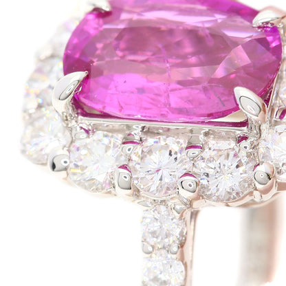 2.021ct Pink Sapphire Diamond Ring Platinum PT900 5.8g　Ladies