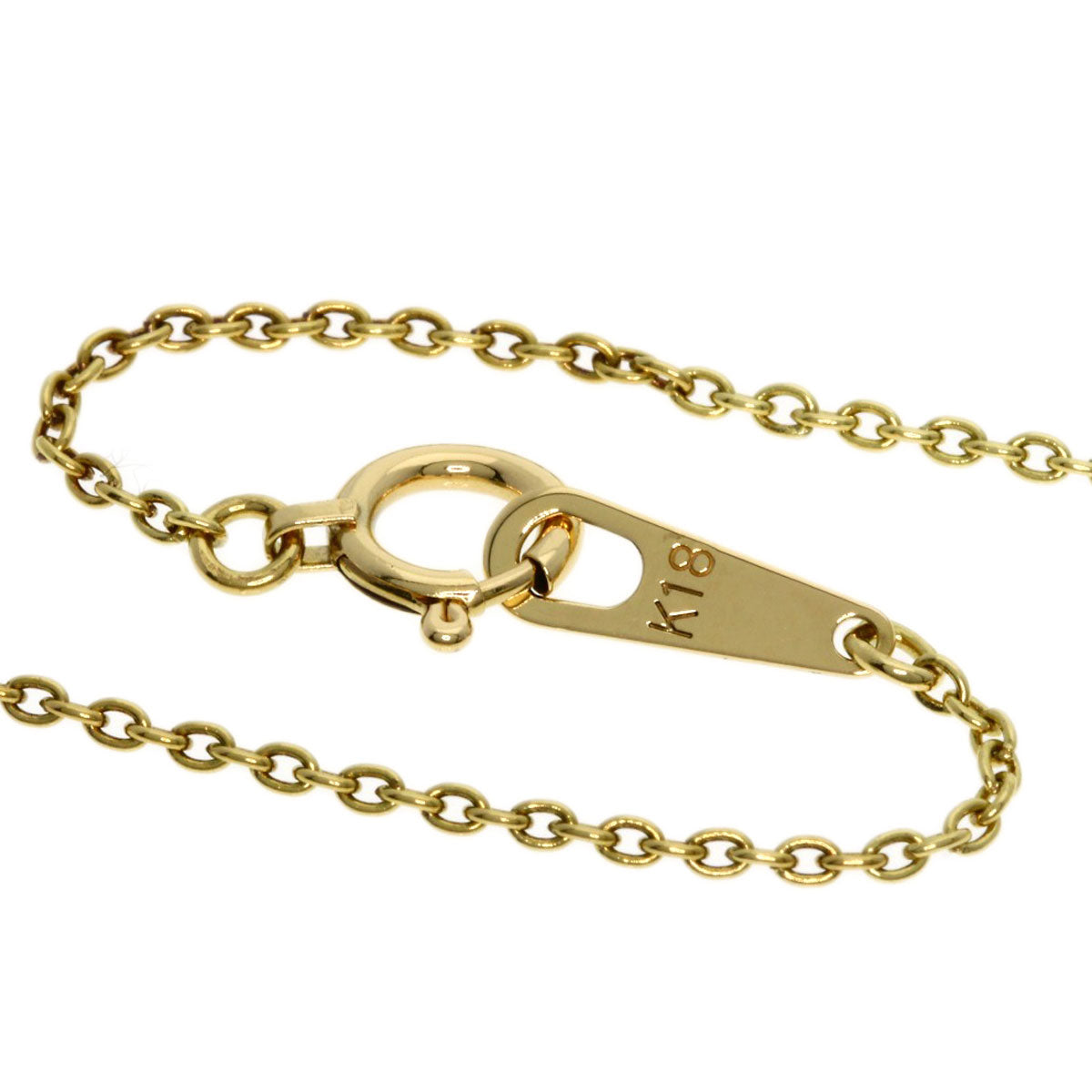 CHRISTIAN DIOR Diamond heart Necklace K18 Yellow Gold Ladies [Used]