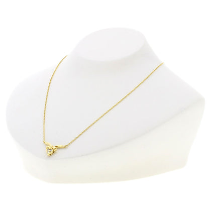 CHRISTIAN DIOR Diamond heart Necklace K18 Yellow Gold Ladies [Used]