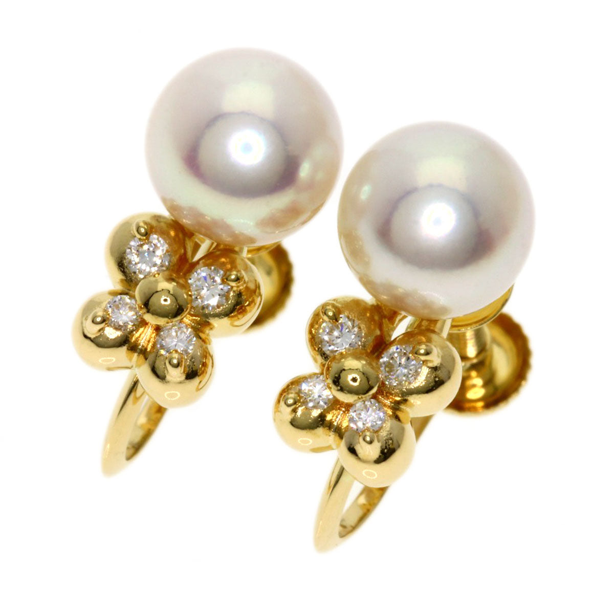 TASAKI   Earring Akoya Pearl Pearl Diamond K18 Yellow Gold Ladies