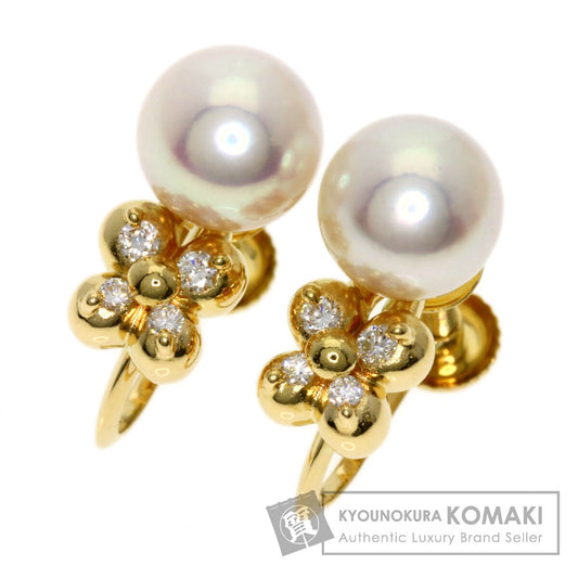 TASAKI   Earring Akoya Pearl Pearl Diamond K18 Yellow Gold Ladies