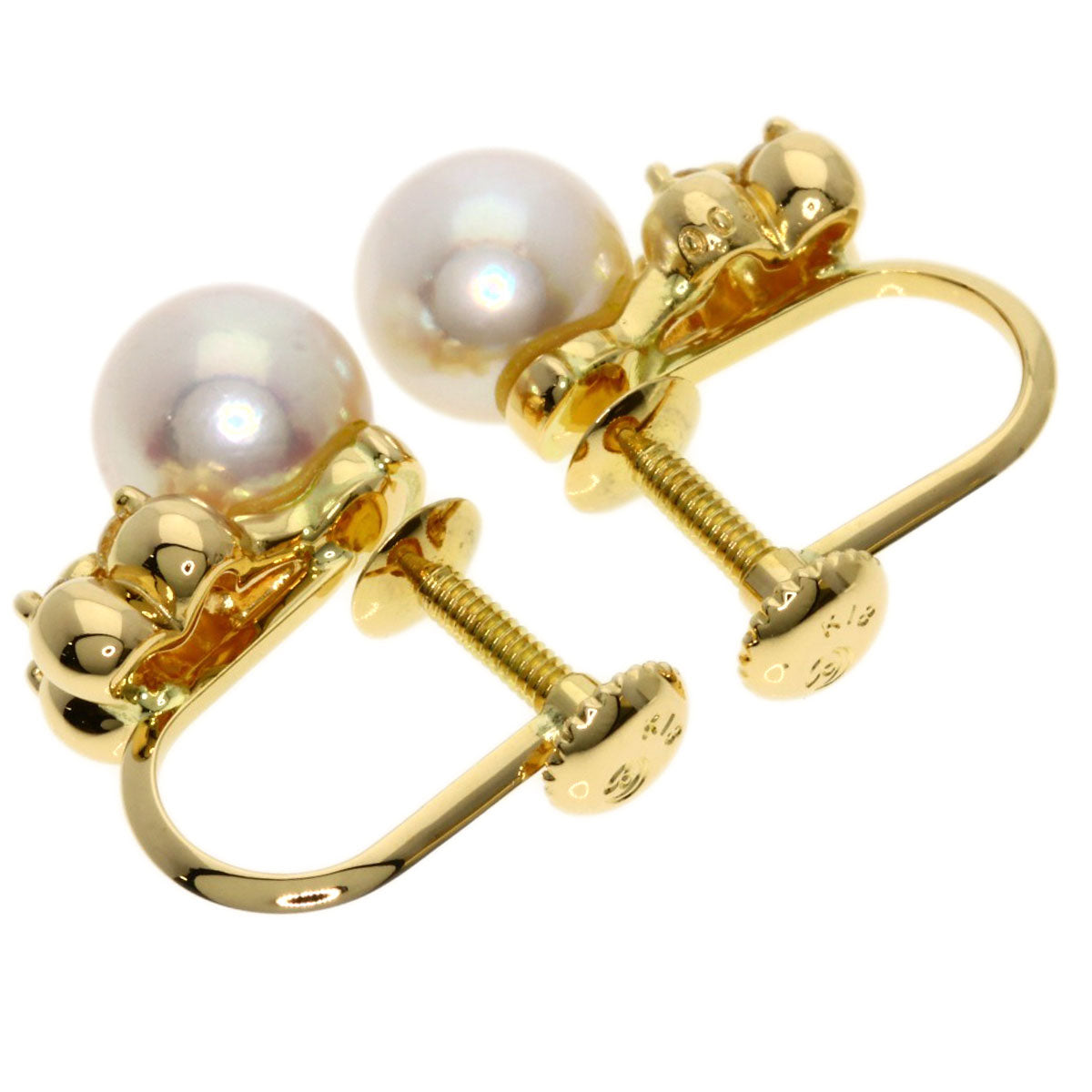 TASAKI   Earring Akoya Pearl Pearl Diamond K18 Yellow Gold Ladies