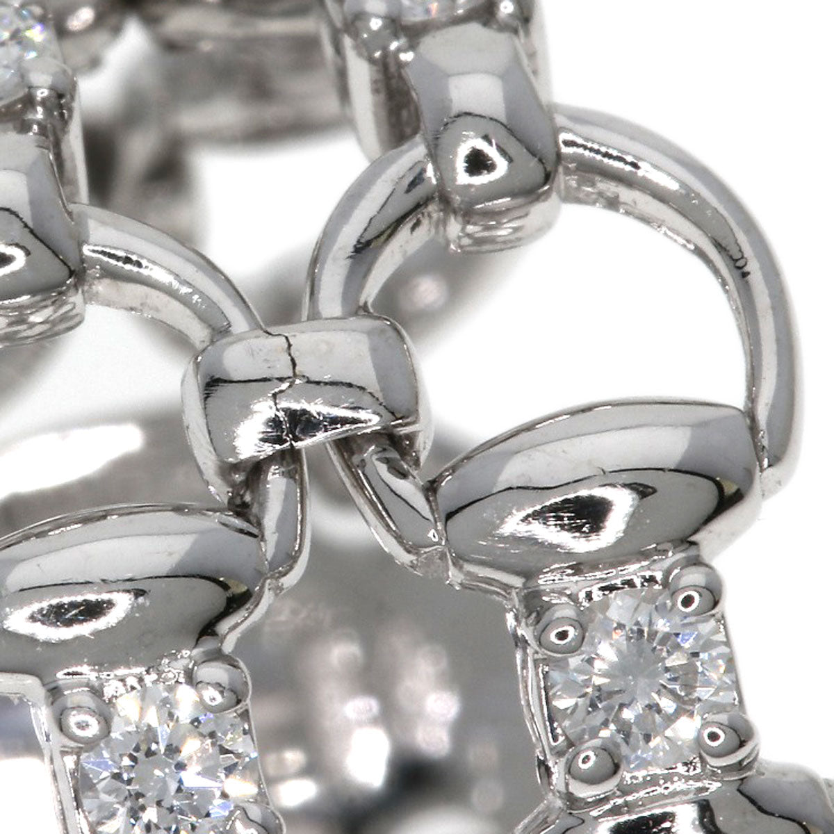 GUCCI Diamond #14 Ring K18 White Gold Ladies [Used]