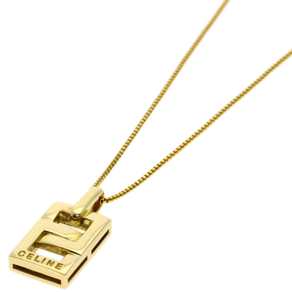 CELINE   Necklace Logo motif Ruby K18 Yellow Gold Ladies