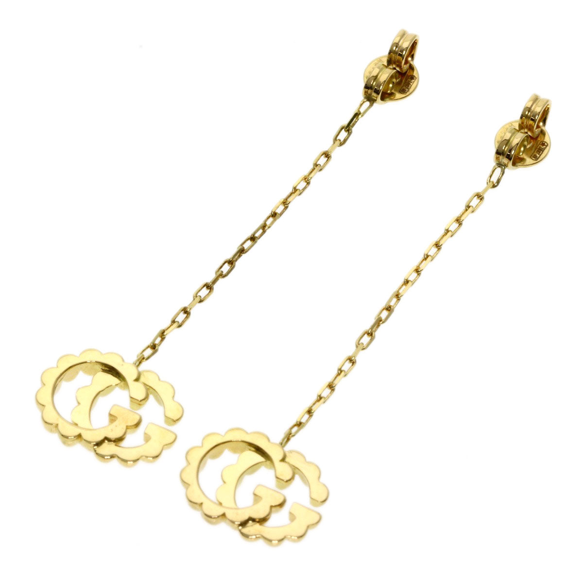 GUCCI   earring Multi-stone Double G K18 Yellow Gold Ladies