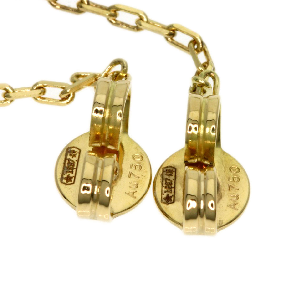 GUCCI   earring Multi-stone Double G K18 Yellow Gold Ladies