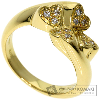 MIKIMOTO Diamond heart Ring K18 Yellow Gold Ladies [Used]