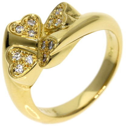 MIKIMOTO Diamond heart Ring K18 Yellow Gold Ladies [Used]