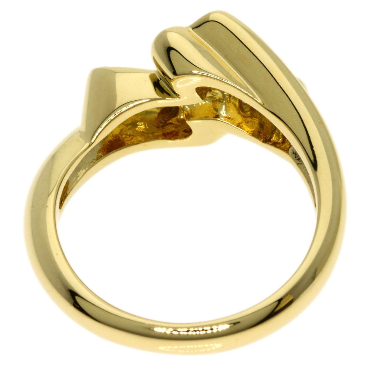 MIKIMOTO Diamond heart Ring K18 Yellow Gold Ladies [Used]