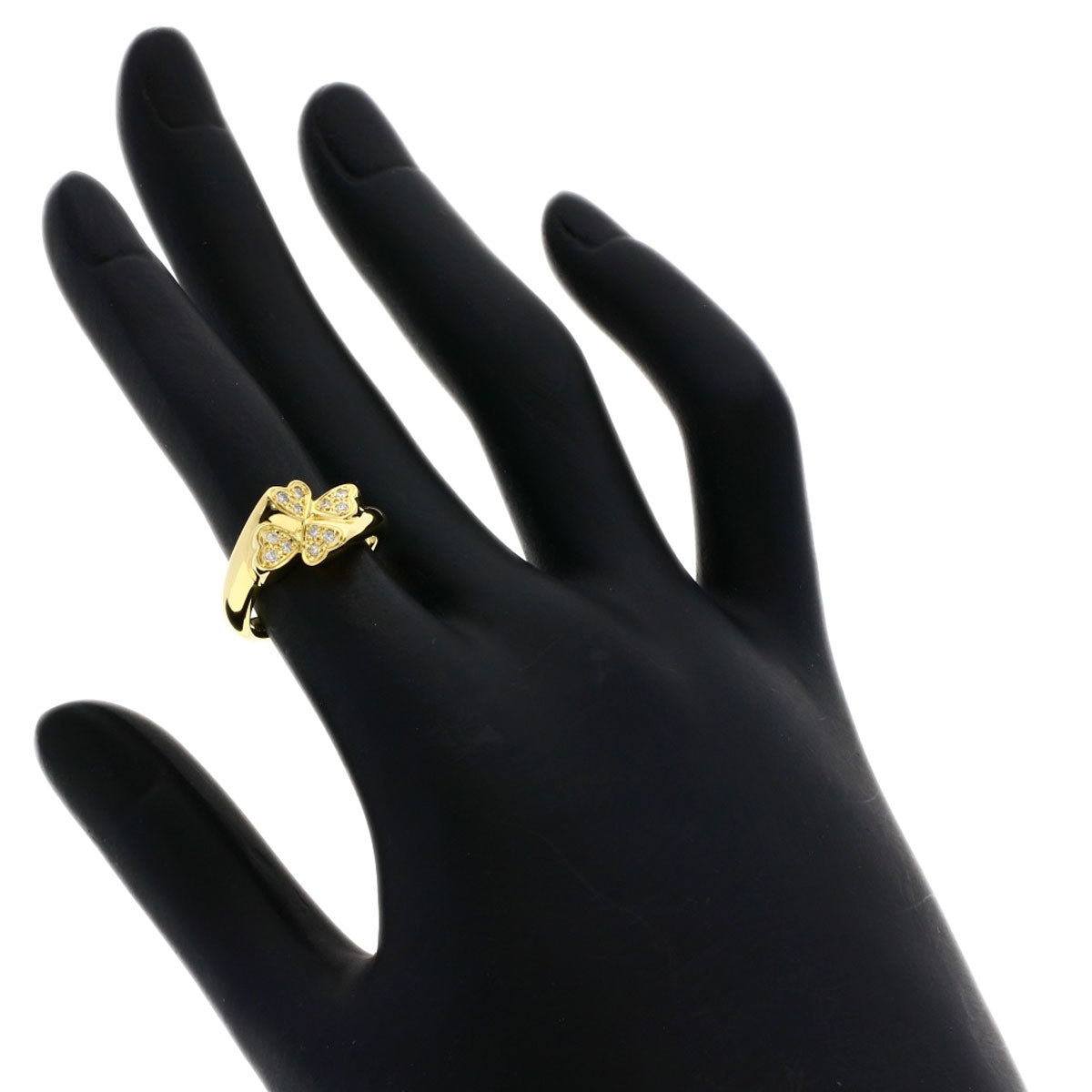 MIKIMOTO Diamond heart Ring K18 Yellow Gold Ladies [Used]
