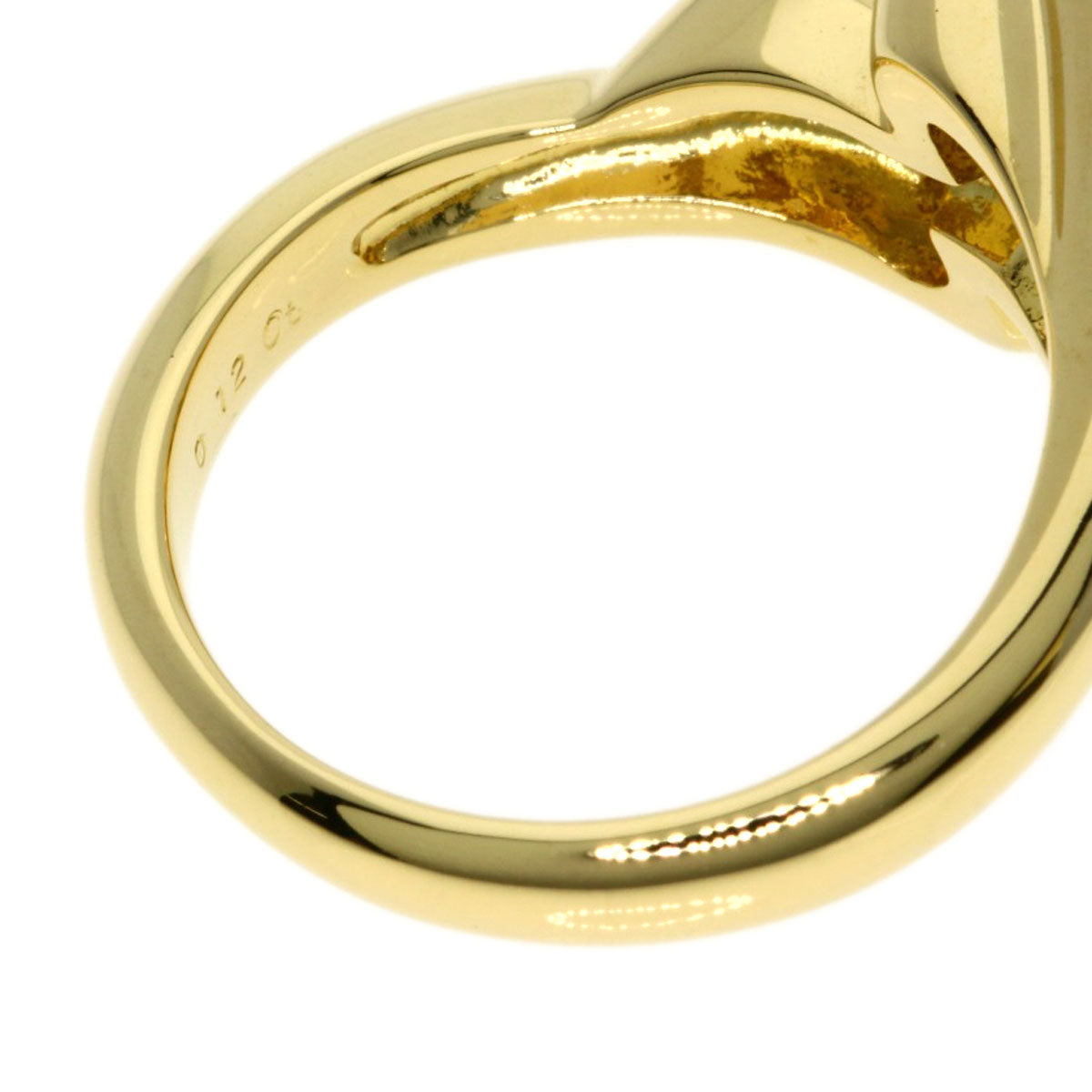 MIKIMOTO Diamond heart Ring K18 Yellow Gold Ladies [Used]