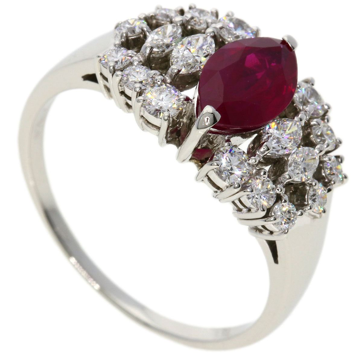 MIKIMOTO   Ring Ruby Diamond Platinum PT950 Ladies