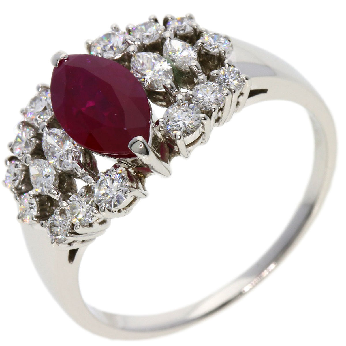 MIKIMOTO   Ring Ruby Diamond Platinum PT950 Ladies