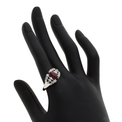 MIKIMOTO   Ring Ruby Diamond Platinum PT950 Ladies