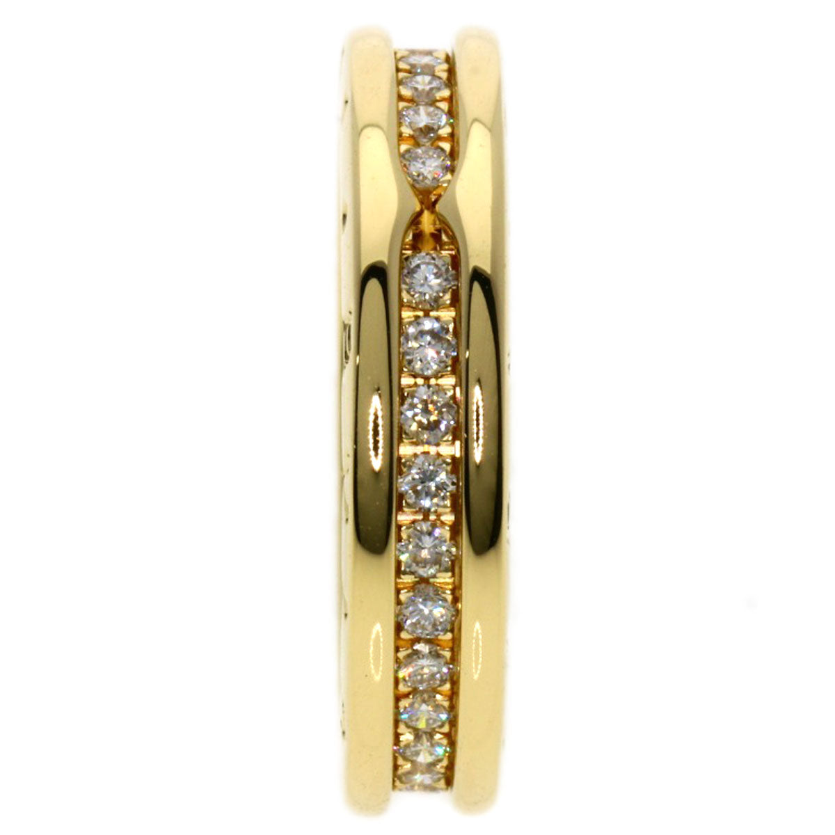 BVLGARI   Ring B.zero1 1 band full Diamond #52 K18 Yellow Gold Ladies