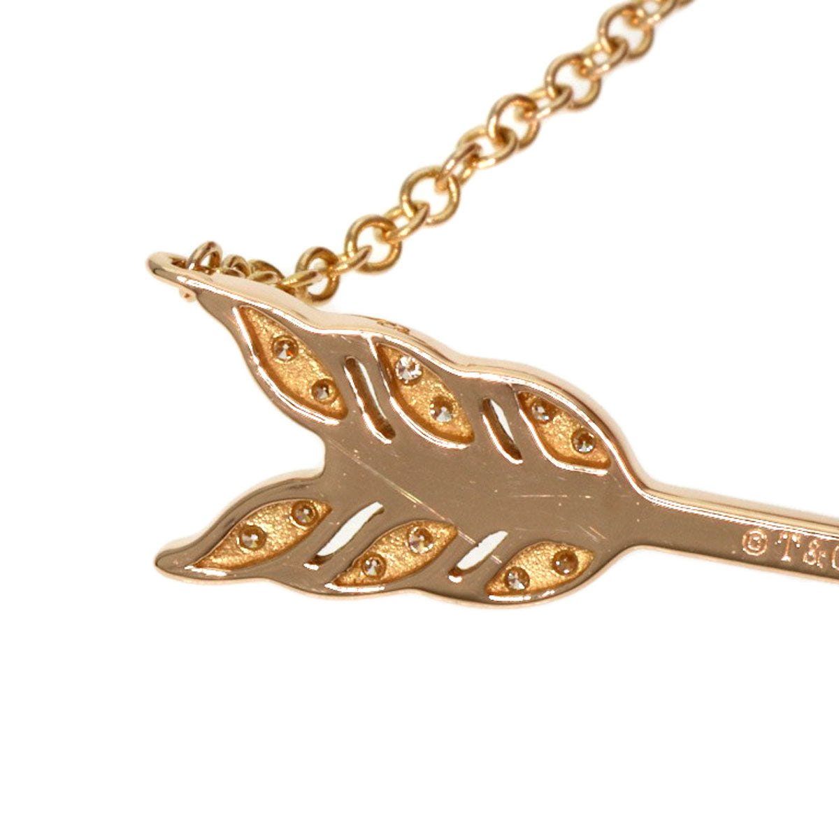 TIFFANY&Co.   Necklace Arrow Diamond K18 Pink Gold Ladies