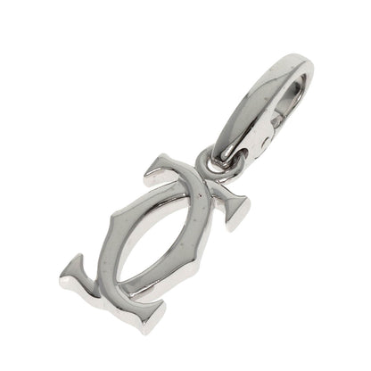 CARTIER   Pendant top 2C logo charm K18 White Gold Ladies