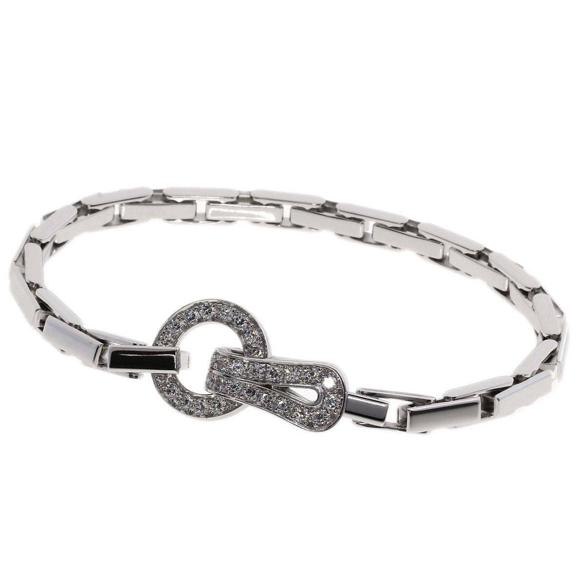 CARTIER Agraph Diamond Bracelet K18 White Gold Ladies [Used]