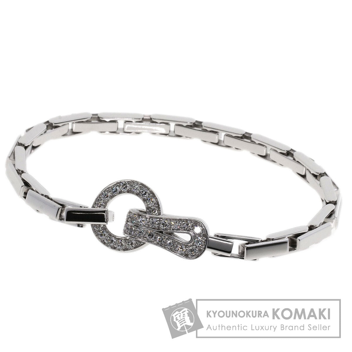 CARTIER Agraph Diamond Bracelet K18 White Gold Ladies [Used]