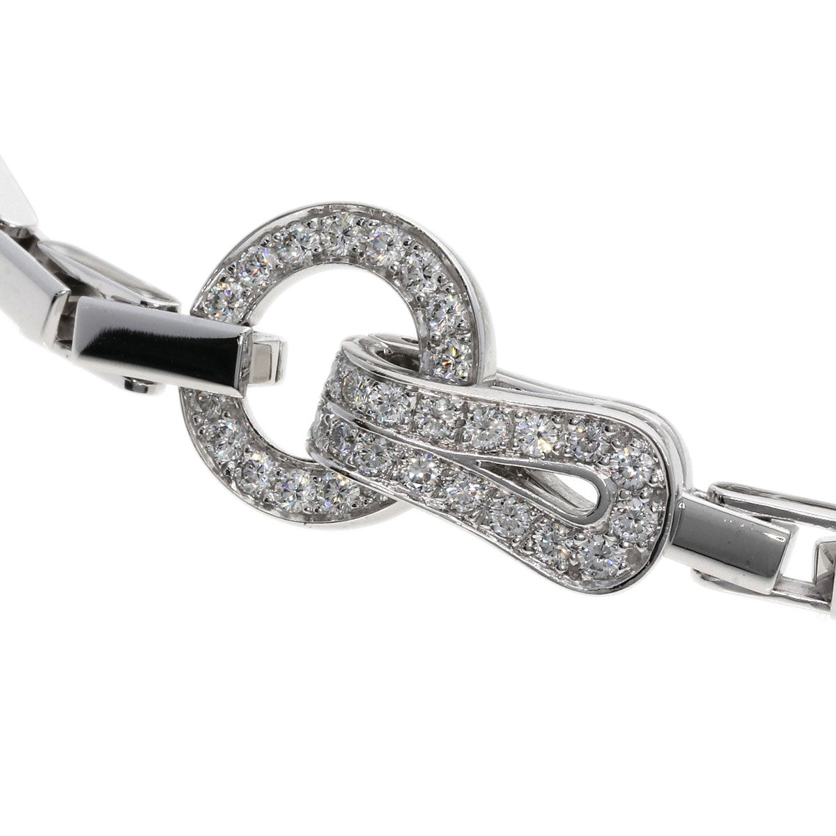 CARTIER Agraph Diamond Bracelet K18 White Gold Ladies [Used]