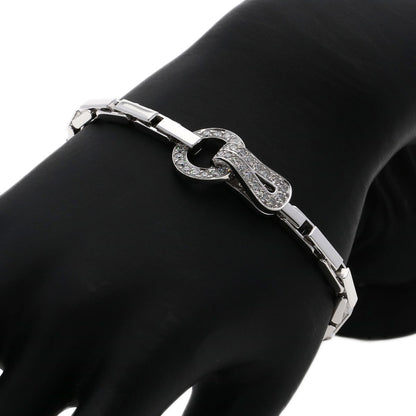 CARTIER Agraph Diamond Bracelet K18 White Gold Ladies [Used]