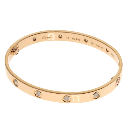 CARTIER   Bracelet LOVE Bracelets Diamond with Driver #17 K18 Pink Gold Ladies