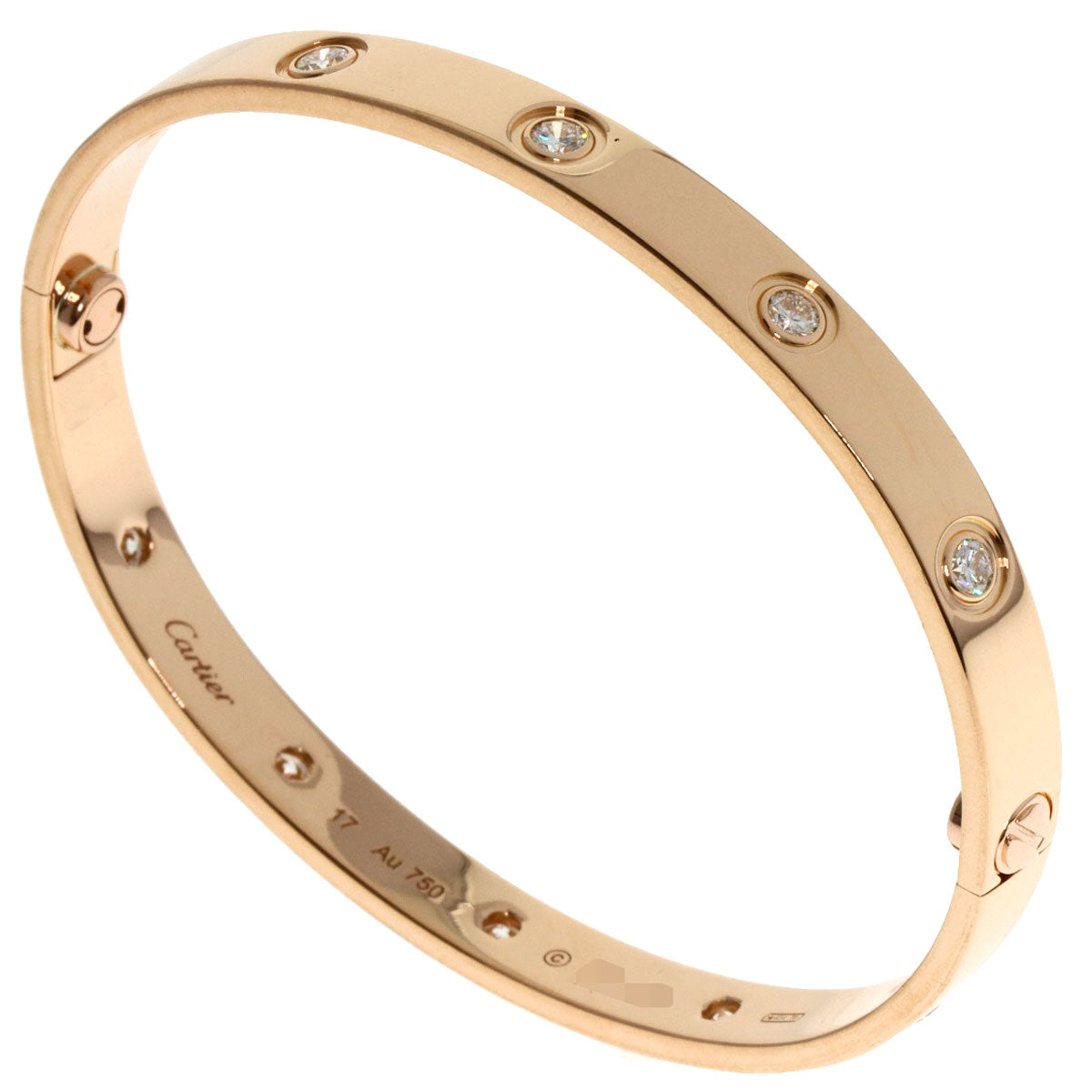 CARTIER   Bracelet LOVE Bracelets Diamond with Driver #17 K18 Pink Gold Ladies