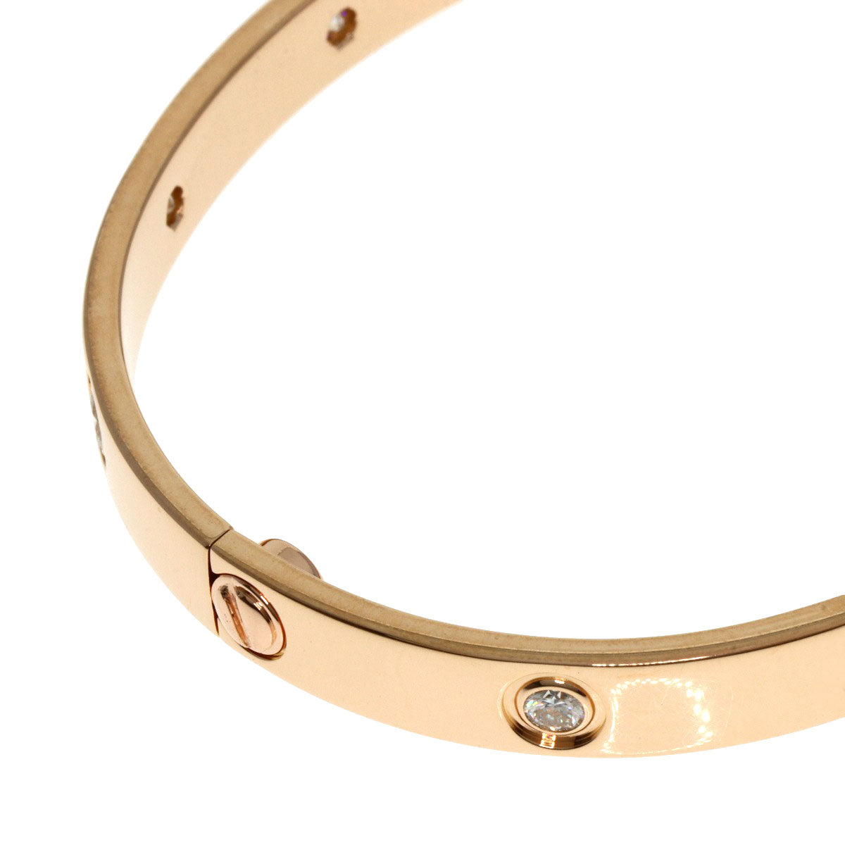 CARTIER   Bracelet LOVE Bracelets Diamond with Driver #17 K18 Pink Gold Ladies