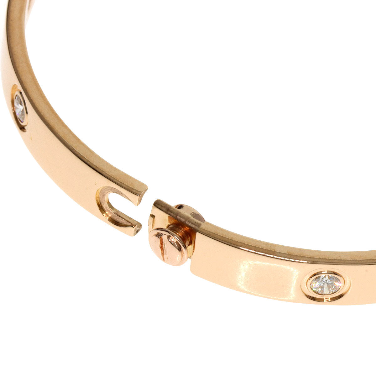 CARTIER   Bracelet LOVE Bracelets Diamond with Driver #17 K18 Pink Gold Ladies