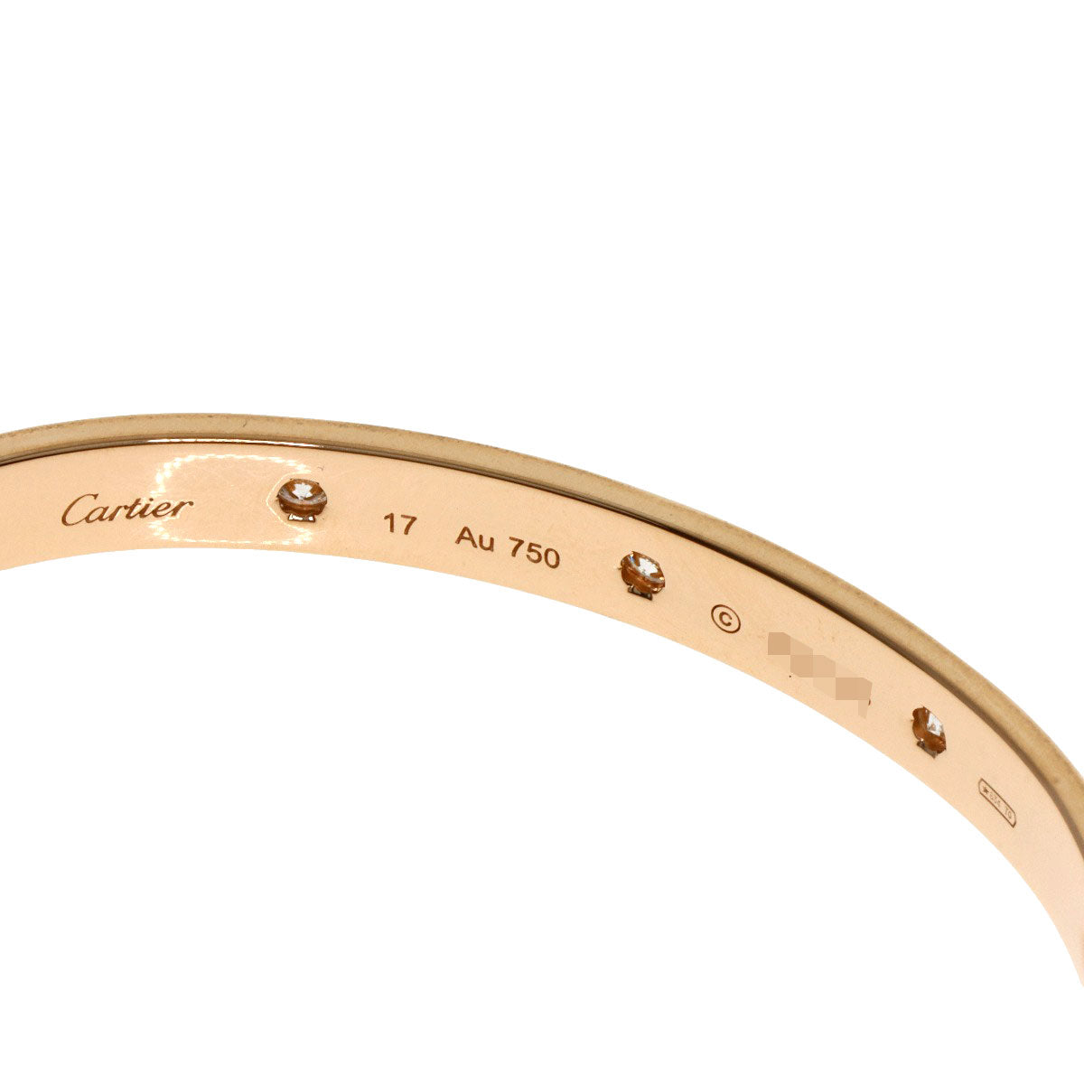 CARTIER   Bracelet LOVE Bracelets Diamond with Driver #17 K18 Pink Gold Ladies