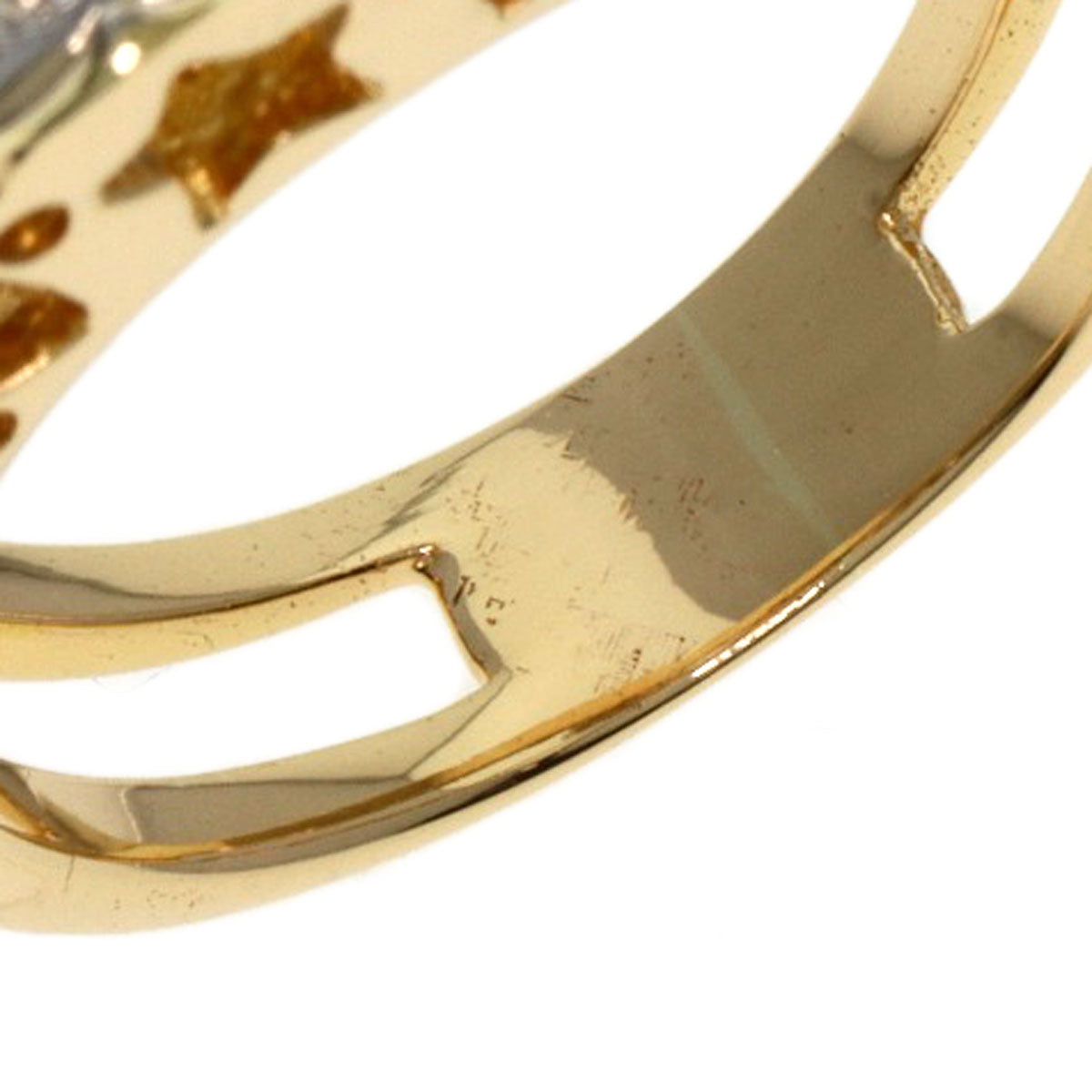 Ponte Vecchio Diamond Ring K18 Yellow Gold K18 White GoldLadies [Used]