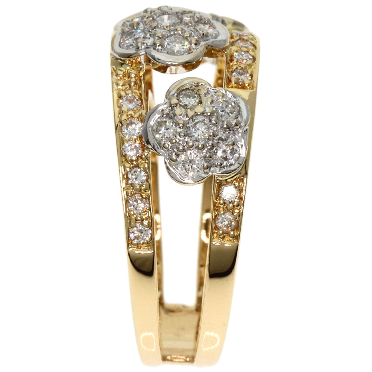 Ponte Vecchio Diamond Ring K18 Yellow Gold K18 White GoldLadies [Used]