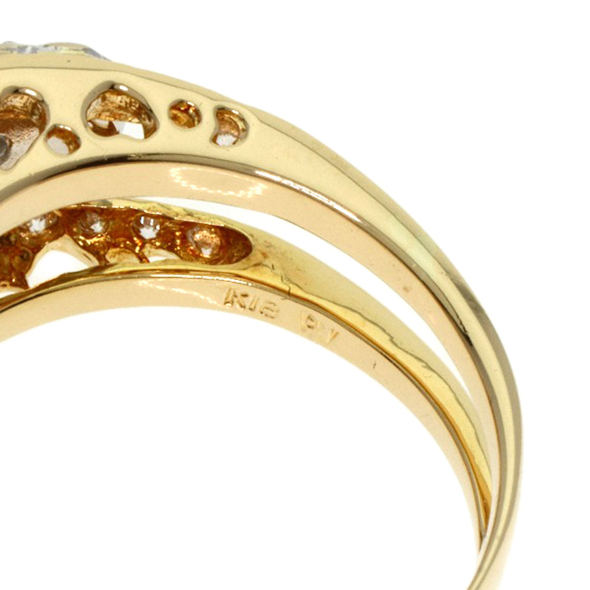 Ponte Vecchio Diamond Ring K18 Yellow Gold K18 White GoldLadies [Used]