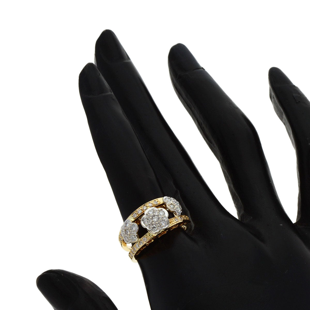 Ponte Vecchio Diamond Ring K18 Yellow Gold K18 White GoldLadies [Used]